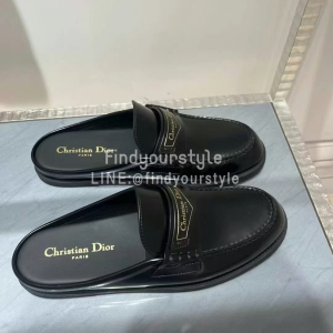 七折 Dior 24秋冬新款黑色踩腳拖鞋，36.5/37/38.5/39/39.5/40